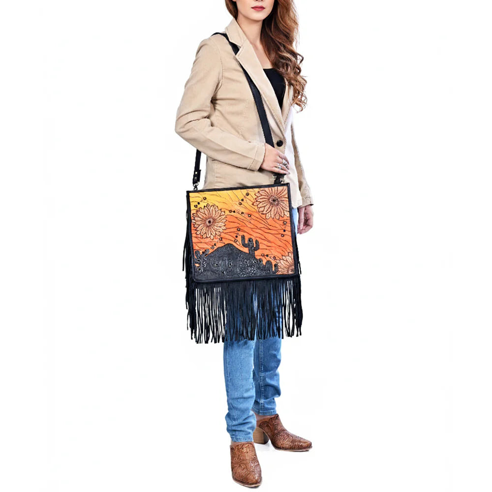 American Darling Crossbody Hand Tooled Leather Bag