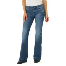 Wrangler Women's Retro Mae Mid Rise Trouser Jeans - Medium Wash