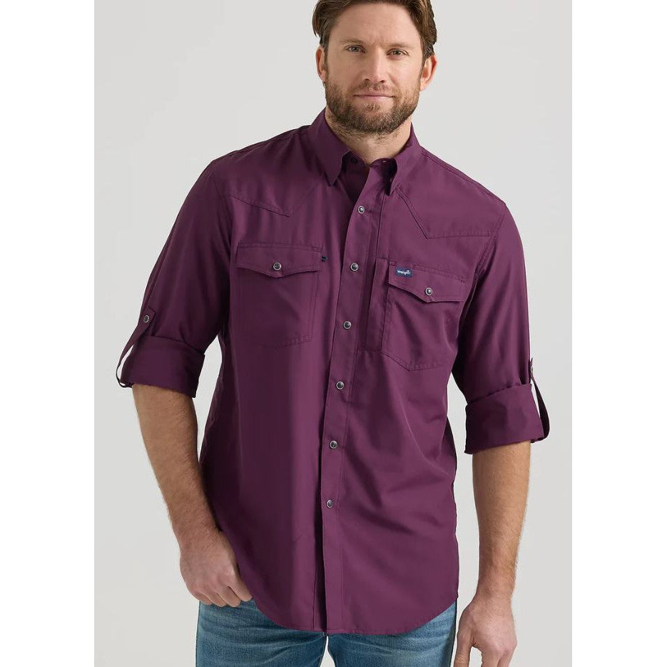 Wrangler  Men's FA24 Performance Long Sleeve Shirt - Plum