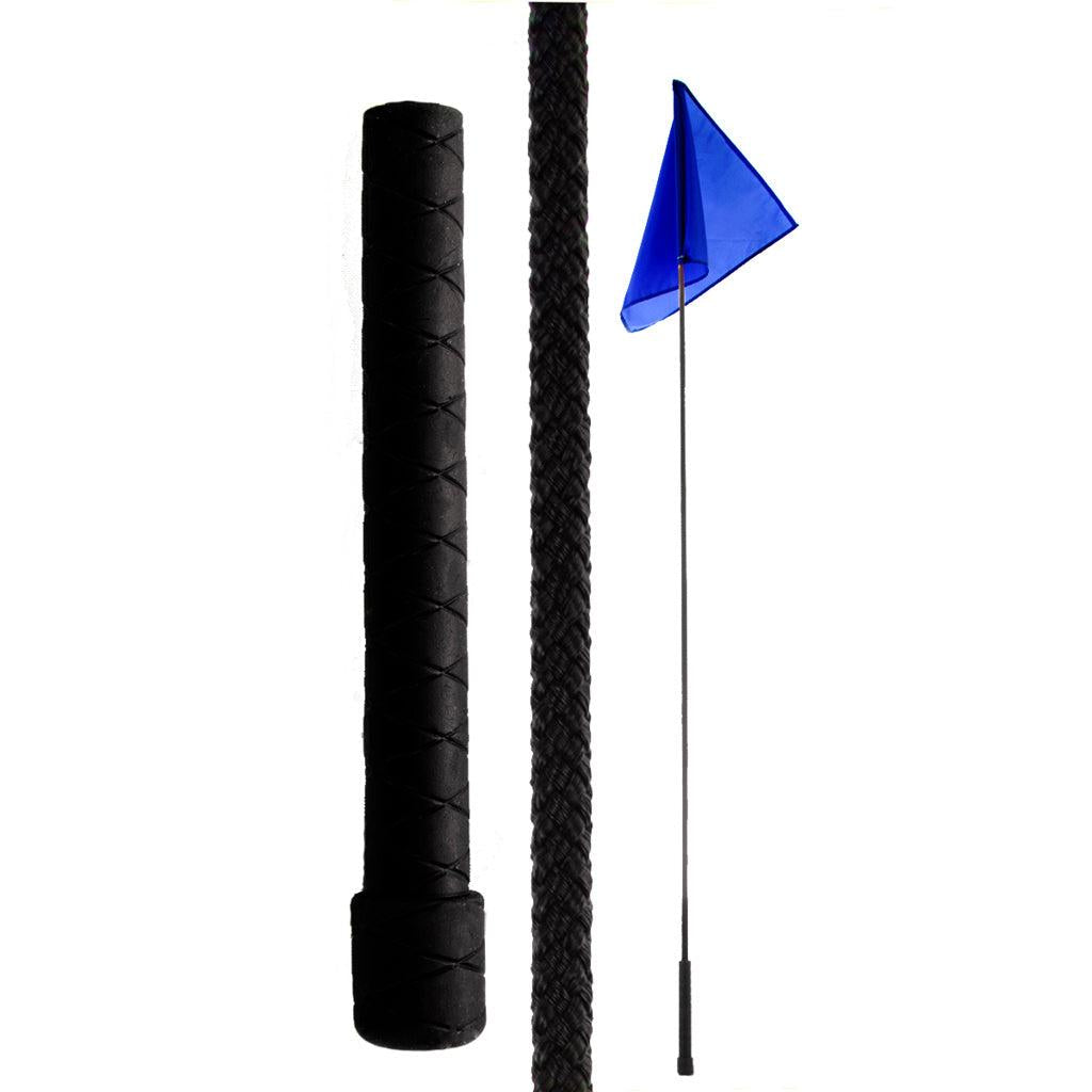 Aime Imports 60" Black Stick with Blue Flag Whip