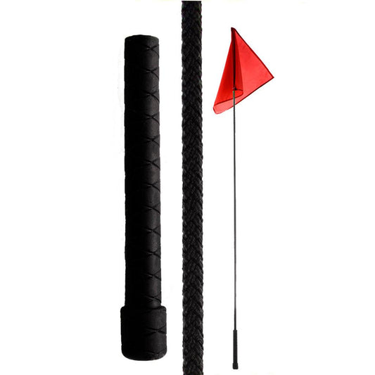 Aime Imports 60" Black Stick with Red Flag Whip