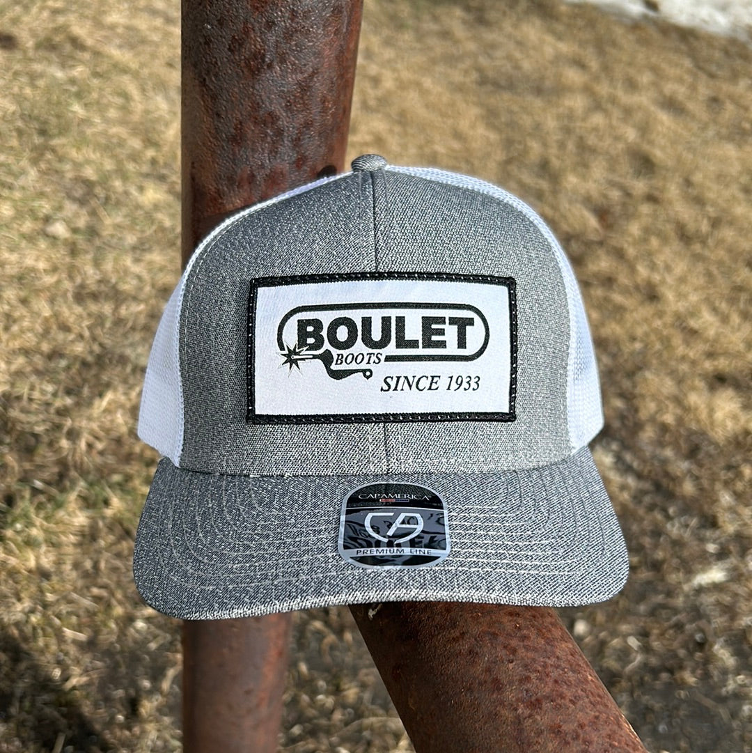 Boulet Mesh Snapback Cap - Grey/White