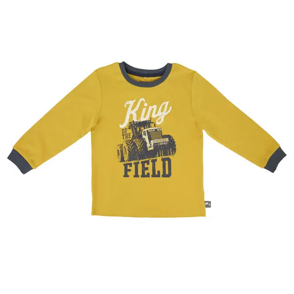 Rugged Bear Long Sleeve King of the Field Tee Shirt-  Ochre