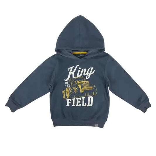 Rugged Bear Long Sleeve King of the Field Hoodie-  Ombre Blue