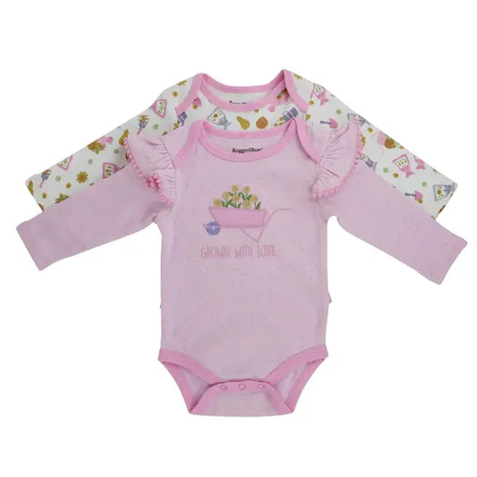 Rugged Bear Long Sleeve Grown with Love Bodysuit- Multi