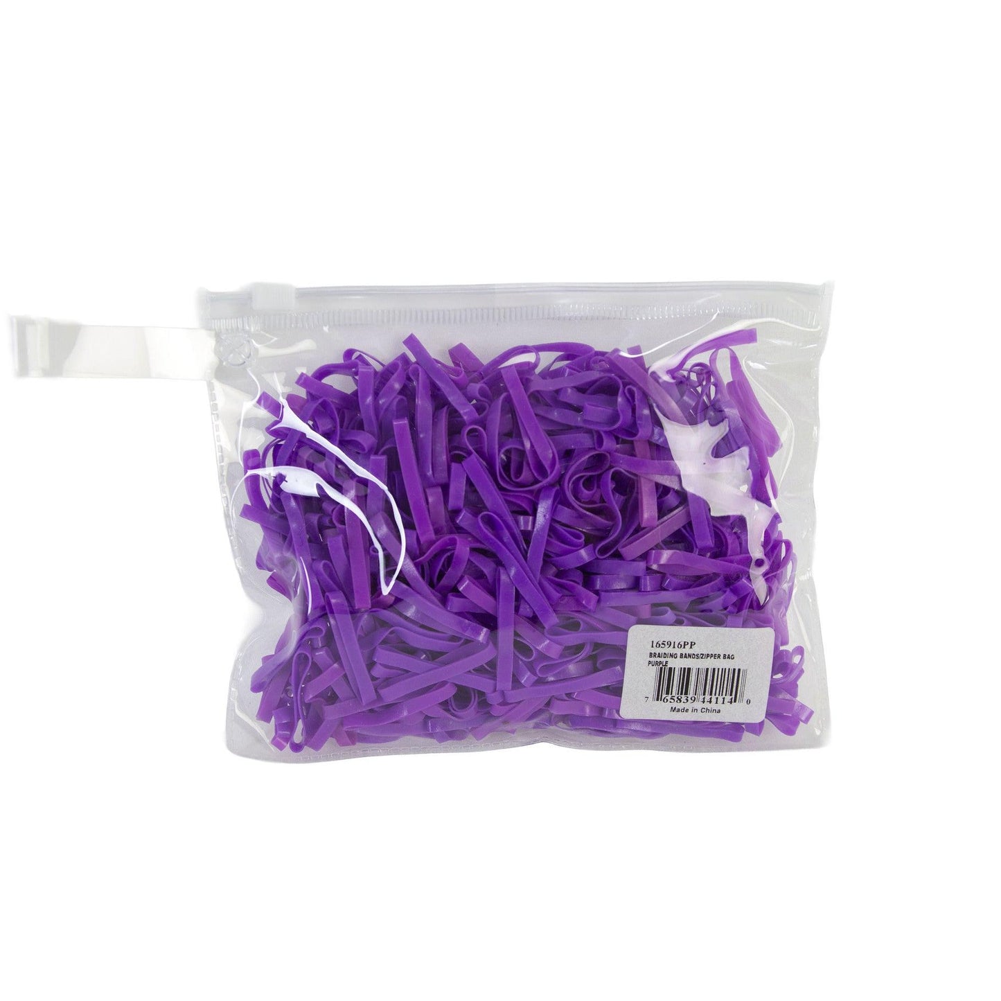 Aime Imports Braiding Bands/Zipper Bag 500 Pieces/Pack - Purple