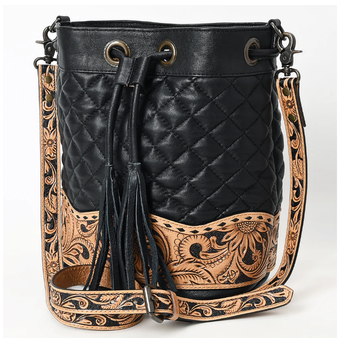 American Darling Women's Bucket Hand Tooled Leather Bag