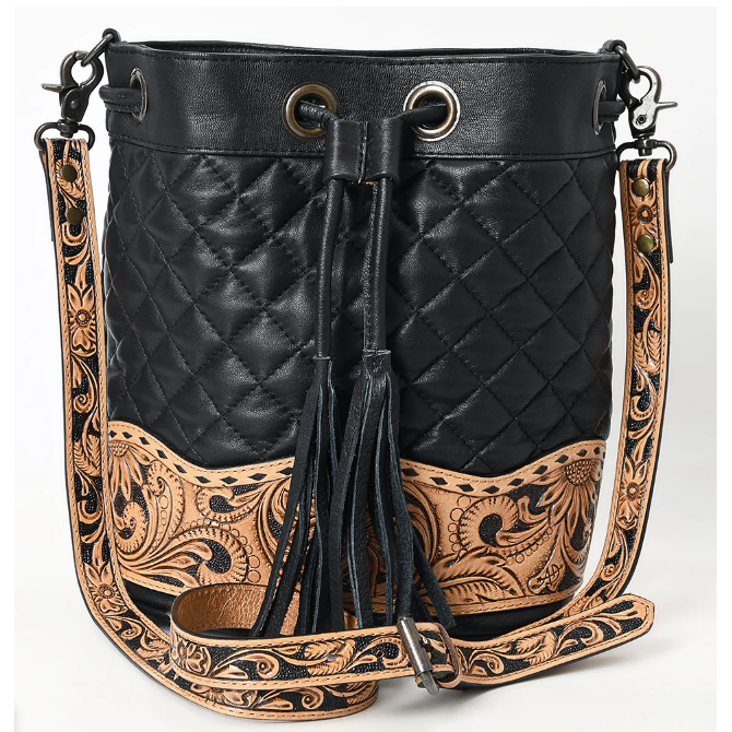 American Darling Women's Bucket Hand Tooled Leather Bag