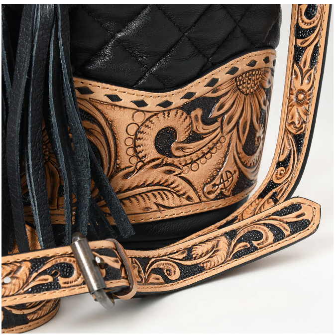 American Darling Women's Bucket Hand Tooled Leather Bag