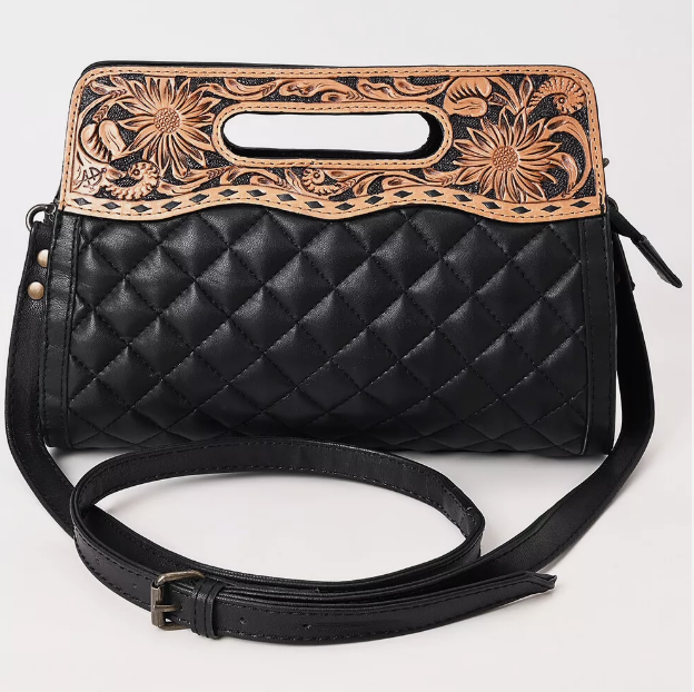 American Darling Women's Hand Tooled Genuine Leather Clutch