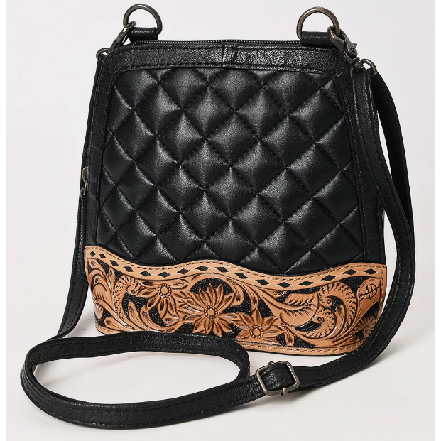 American Darling Women's Crossbody Hand Tooled Genuine Leather Bag