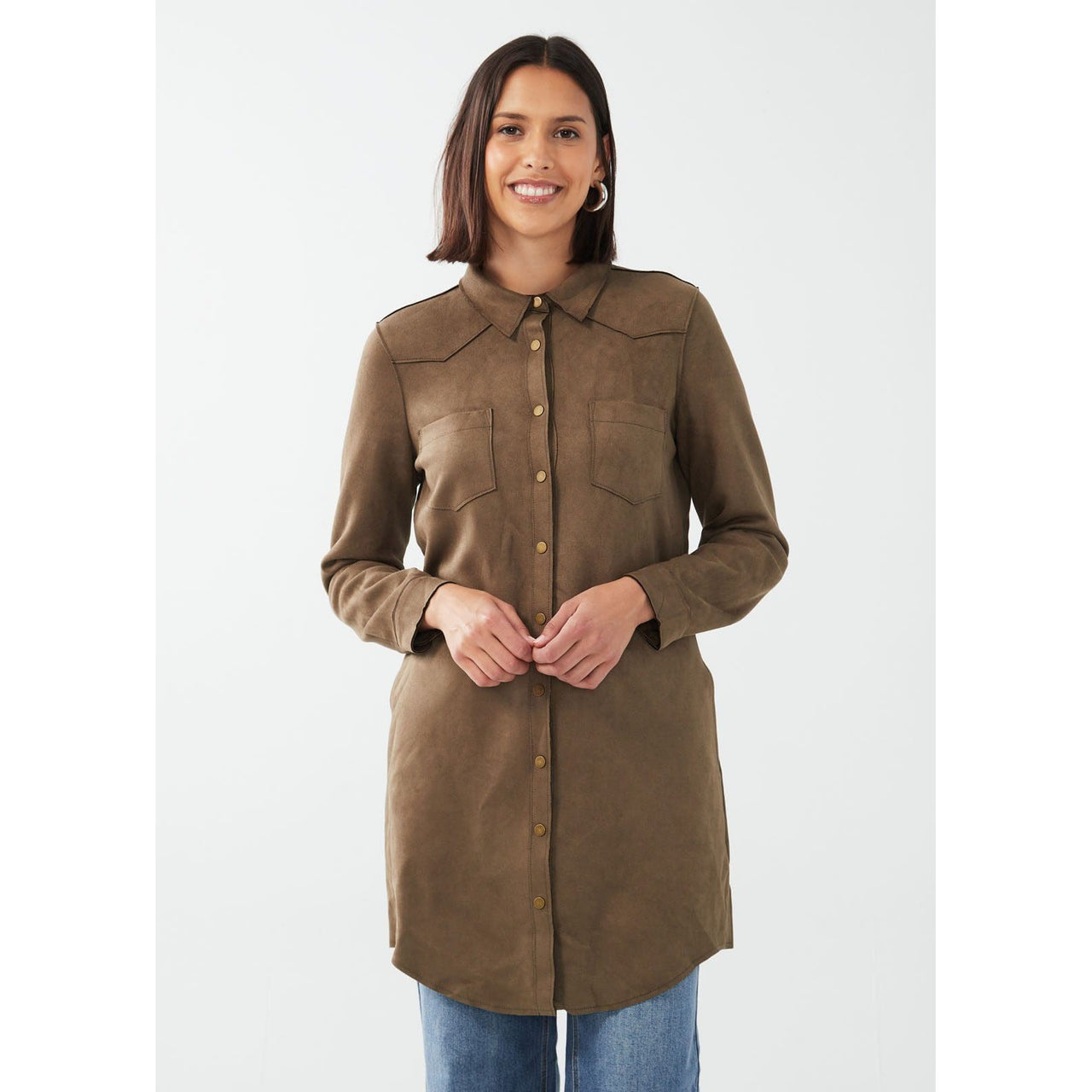 FDJ Dressing Women's Faux Suede Shacket