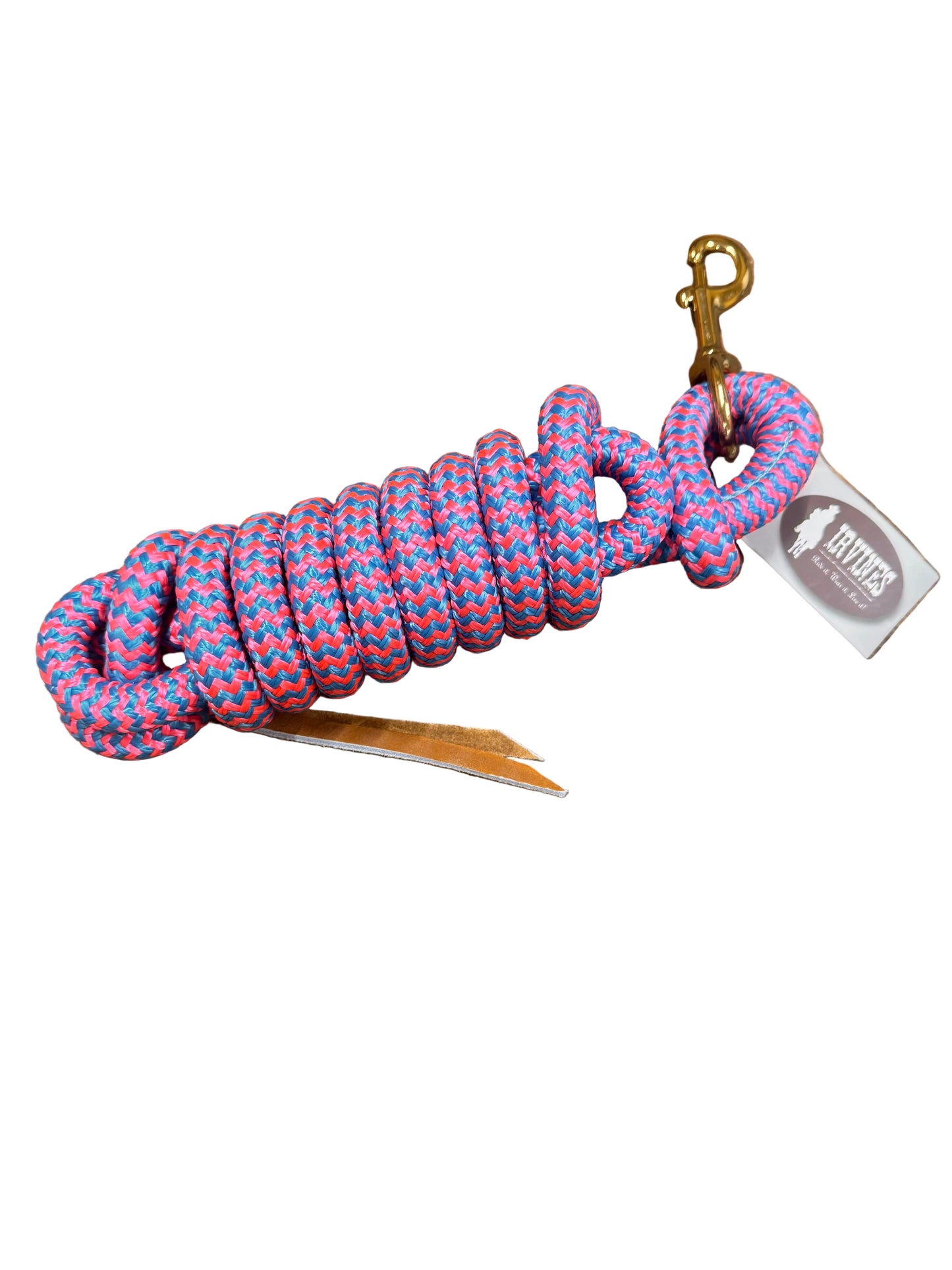 Irvine Cow Lead 9 ft 5/8" Lead w/Brass Plated Bolt Snap (Mixed Colours)