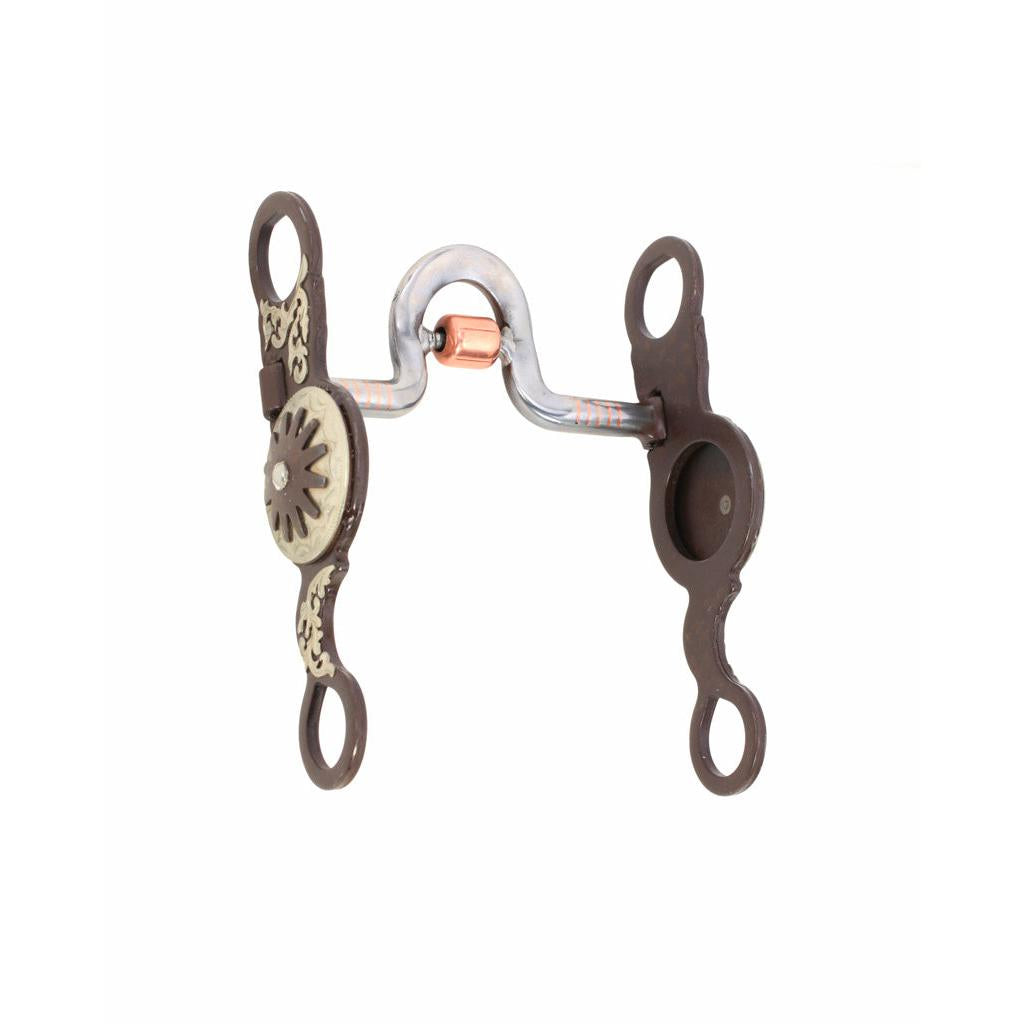 Aime Imports Cowboy Col Ported 5 1/8  Chain Bit- Sweet Iron Brushed