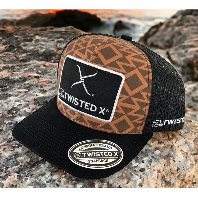 Twisted X Snapback Ball Cap  Southwest Black Style