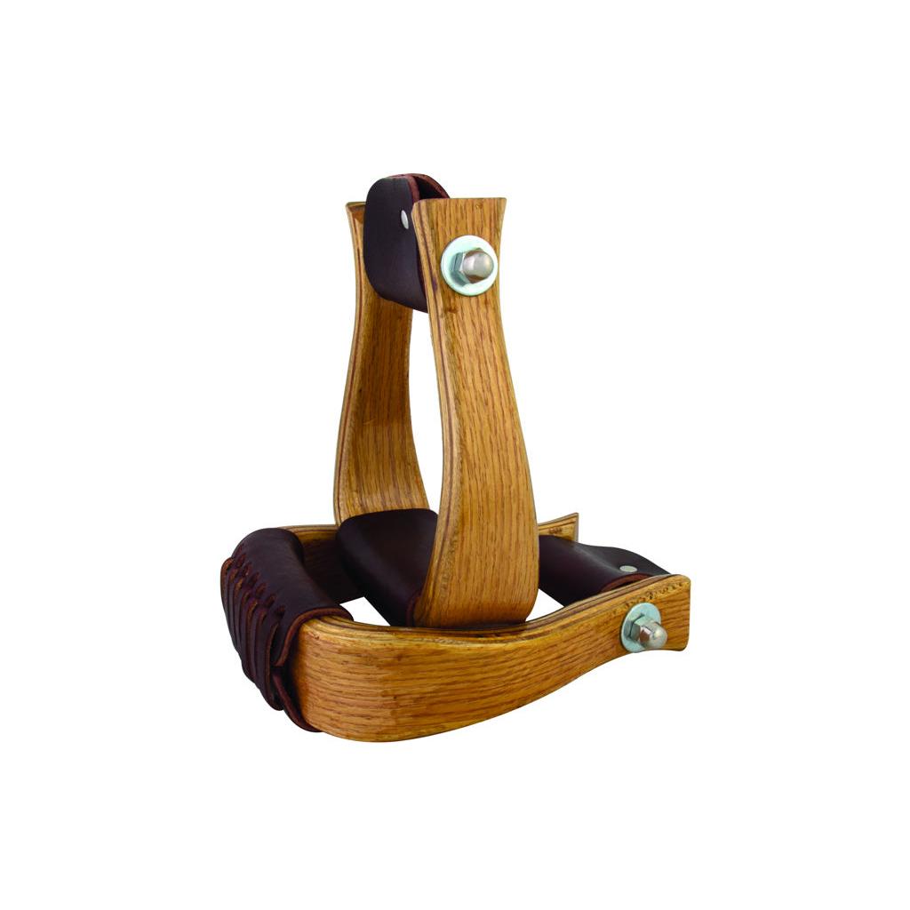 Aime Imports 2" Oak Wood Bell Stirrups