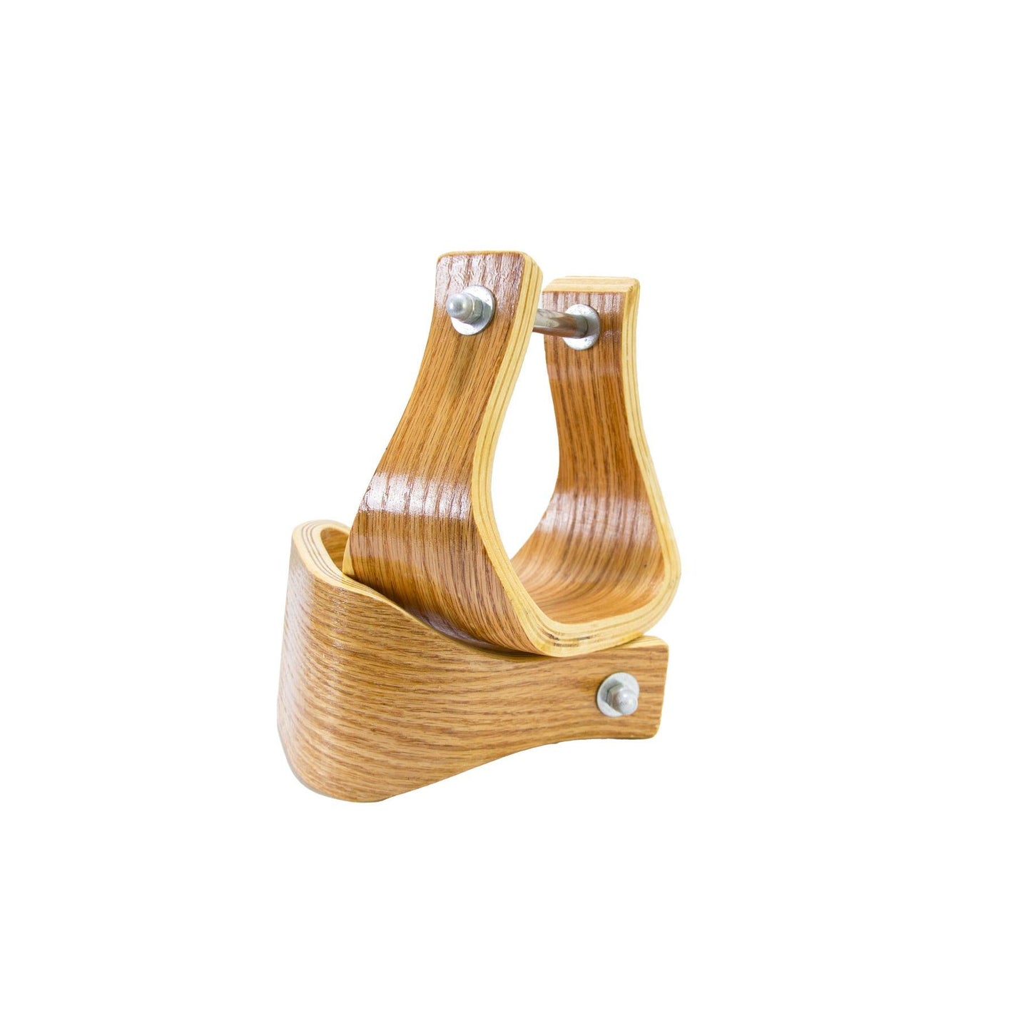 Aime Imports 4" Oak Wood Bell Stirrups- No Leather