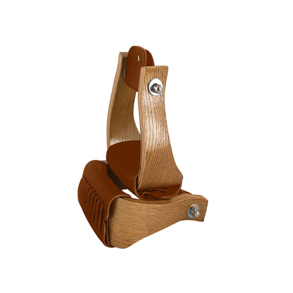 Aime Imports 3" Oak Wood Off Set Stirrups
