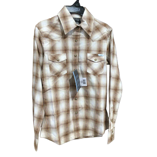 Powder River Women's Long Sleeve Brushed Plaid Shirt- Brown
