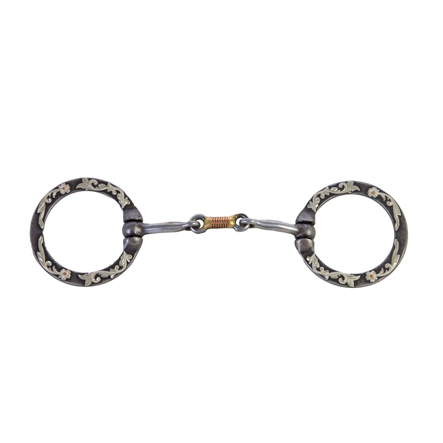 Aime Imports 5"  Dogbone Ring Bit with Floral Design