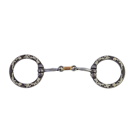 Aime Imports 5"  Dogbone Ring Bit with Floral Design