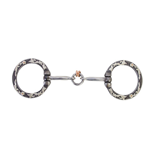 Aime Imports 5" Mouth Loose Ring Snaffle- Aged Stainless Steel