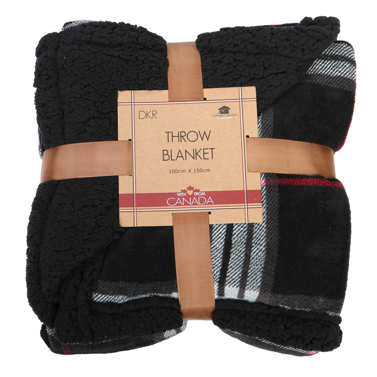 Buffalo Check Throw Blanket W/Sherpa Lining
