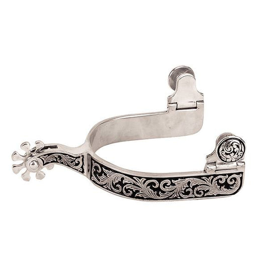 Weaver Men's Spurs with Engraved Band and Black Background