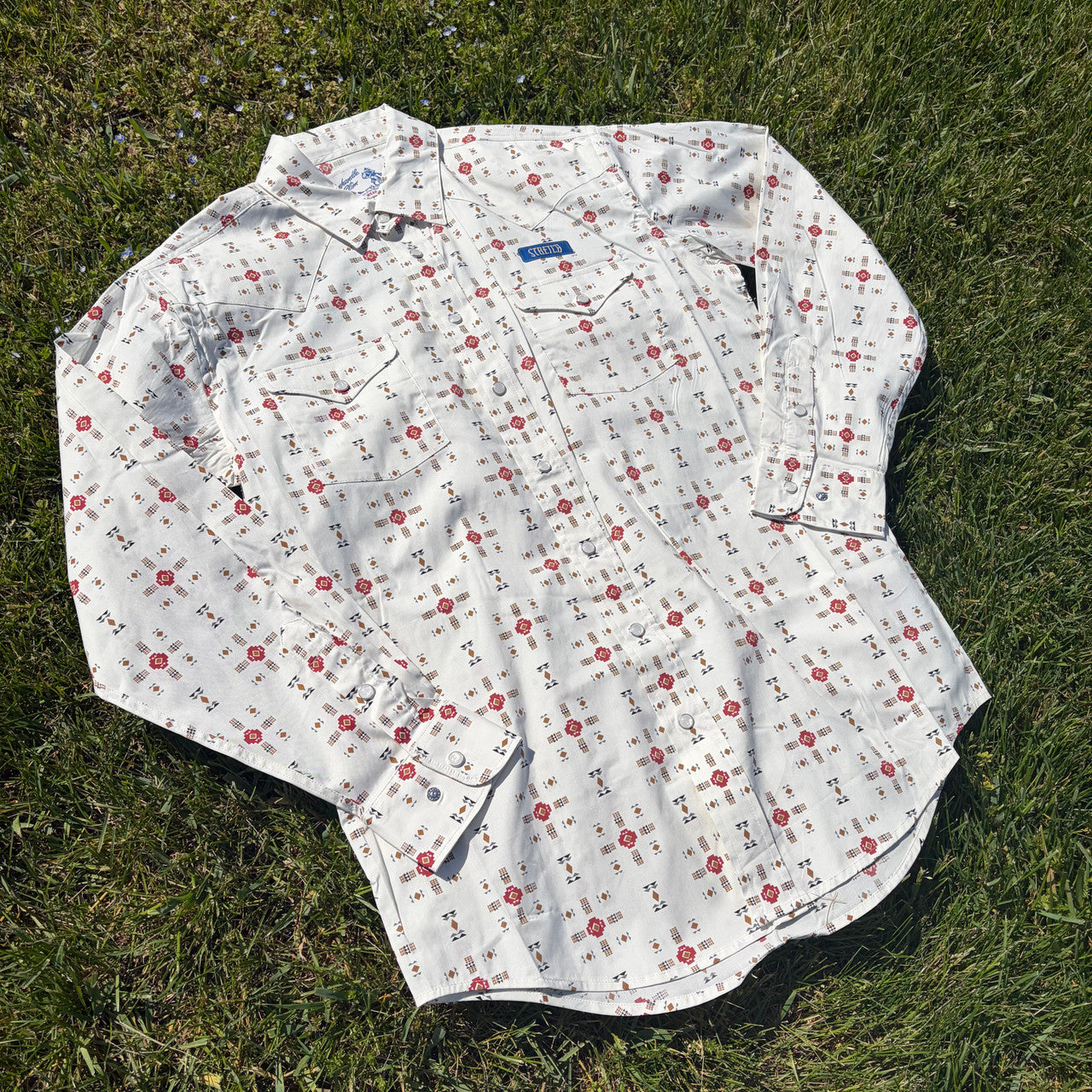 Panhandle Slim Men's Southwestern Long Sleeve Snap Shirt - Ecru