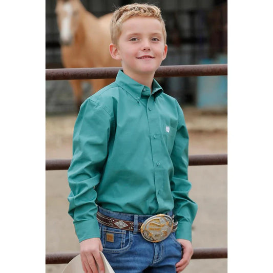 Cinch Boy's Long Sleeve Shirt - Green