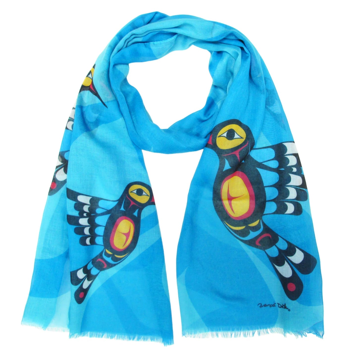 Francis Dick Hummingbird Eco Scarf-Turquoise