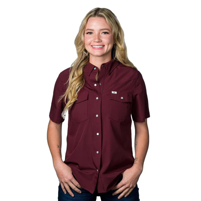 Ferrell Women's Short Sleeve Snap Shirt-Multiple Colors