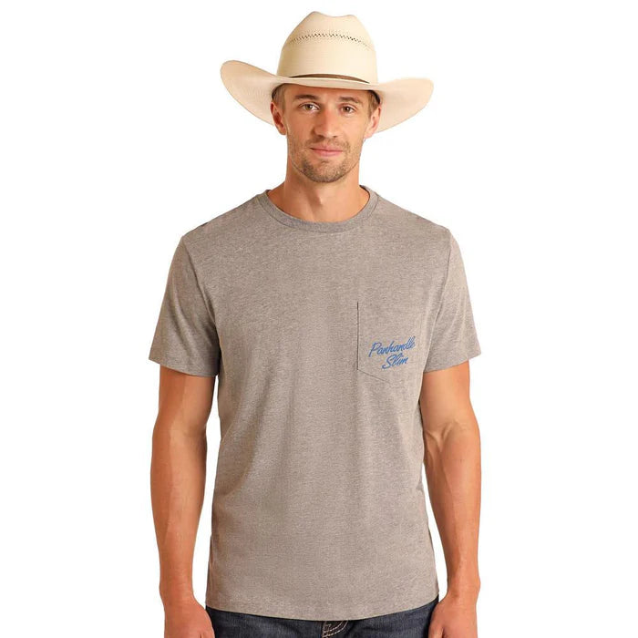 Panhandle Men's Short Sleeve Graphic Tee Shirt-Grey