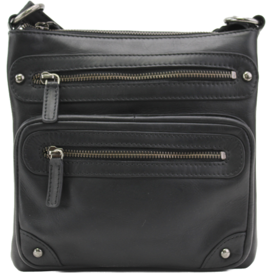 Rugged Earth Leather Black Bag