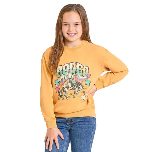 Rock & Roll Girl's Graphic Pullover - Mustard