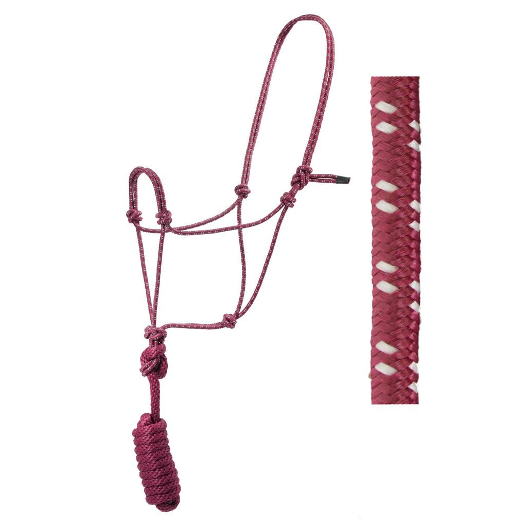 Aime Imports Knotted Rope Halter with 8' Lead-Multiple Colours