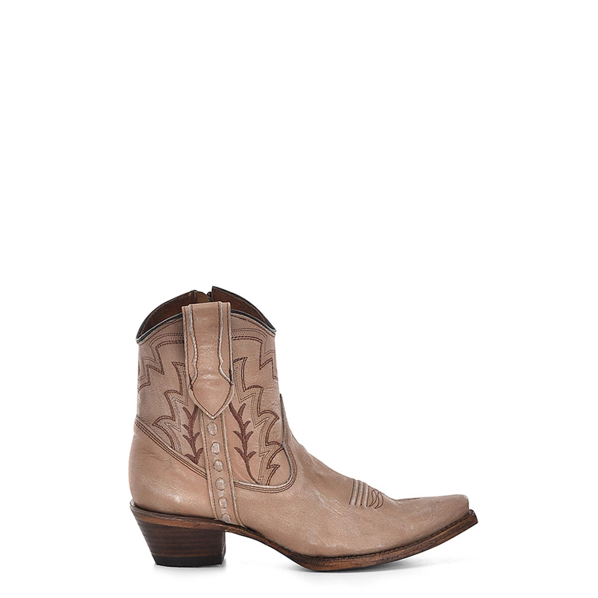 Corral Women's Embroidery & Zipper Ankle Boot - Sand
