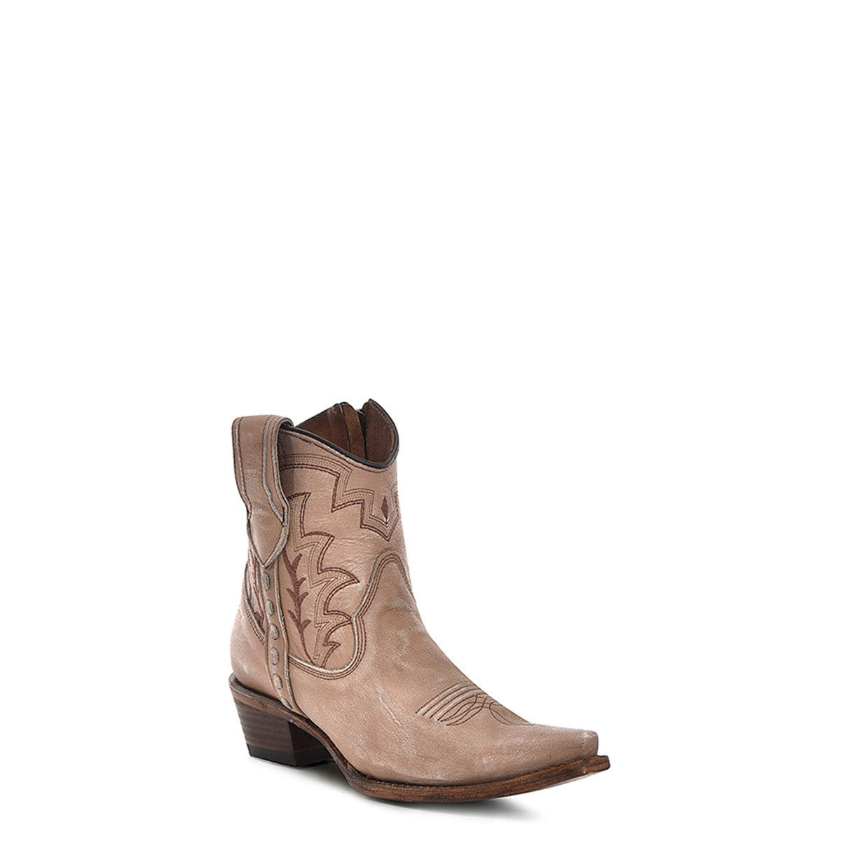 Corral Women's Embroidery & Zipper Ankle Boot - Sand