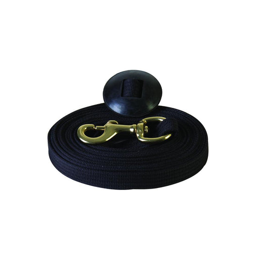 Aime Imports 24' Flat Cotton Web Lunge Line with Bolt Snap & Rubber Stop- Multiple Colours