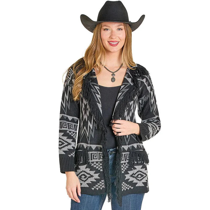 Rock & Roll Aztec Sweater with Fringe - Multiple Colours - Irvine Tack & Western Wear