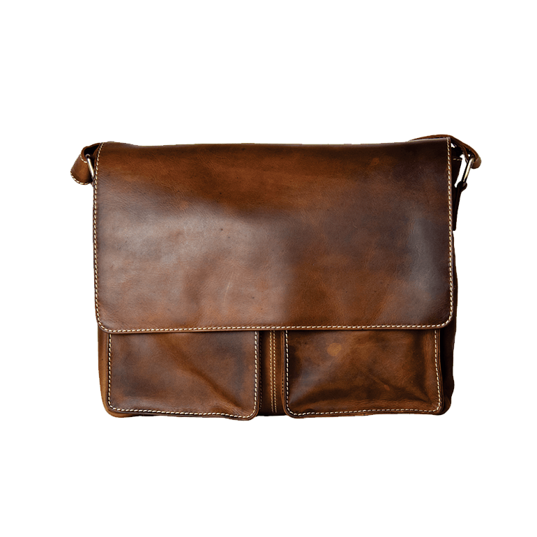 Rugged Earth Leather Messenger Bag