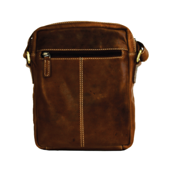 Rugged Earth Leather Bag w/Top Zipper