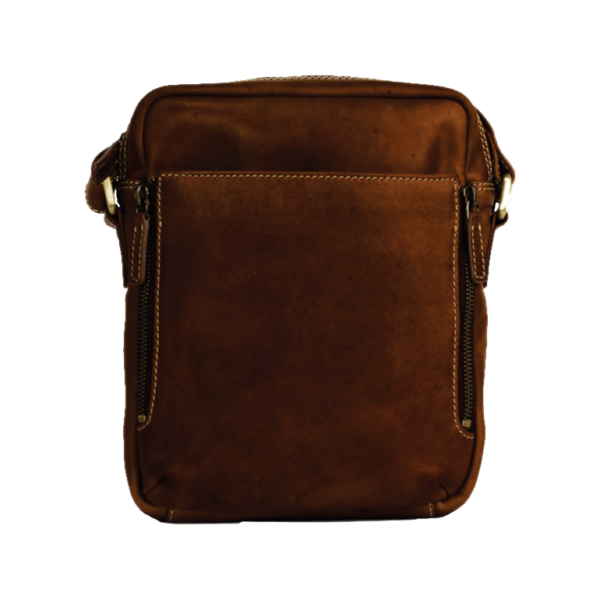 Rugged Earth Leather Bag w/Top Zipper