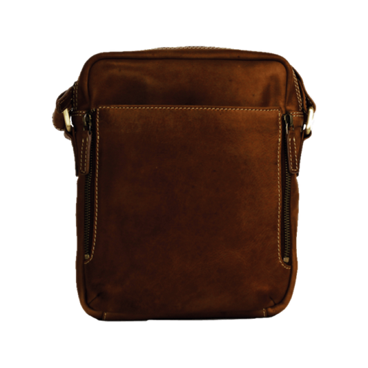 Rugged Earth Leather Bag w/Top Zipper