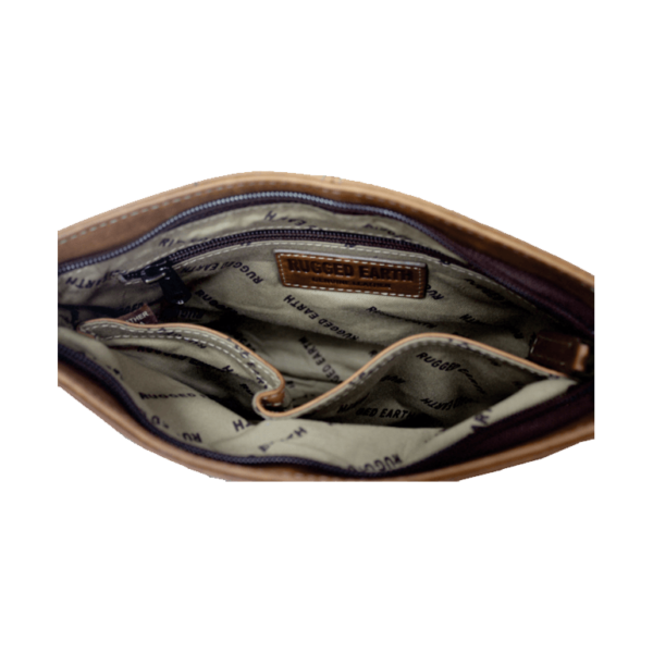 Rugged Earth Leather Woven Purse w/Zipper