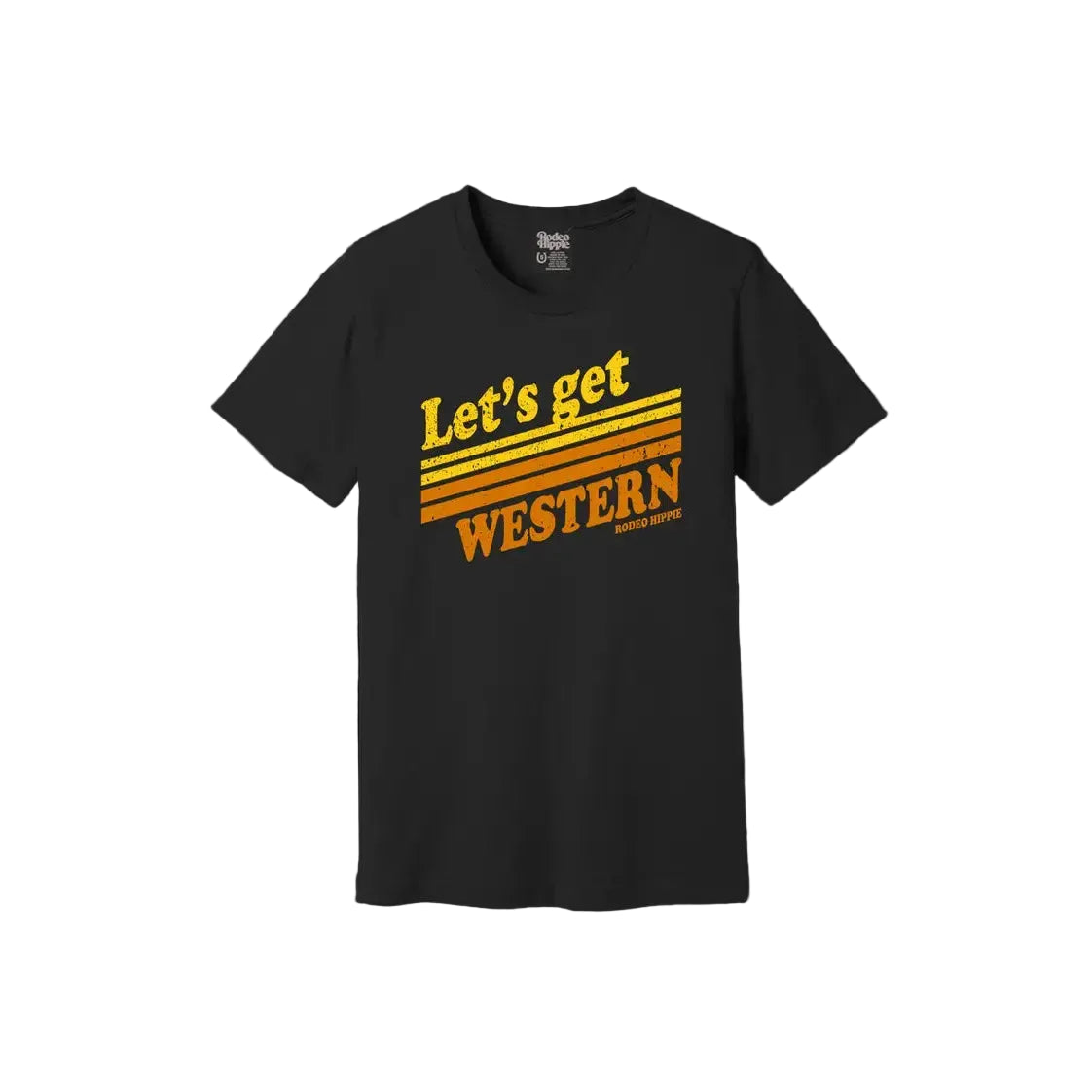 Rodeo Hippie Short Sleeve Let's Get Western Tee Shirt - Black