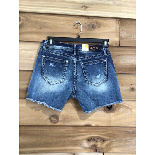 Grace in LA Women's Floral Embeleshed Shorts