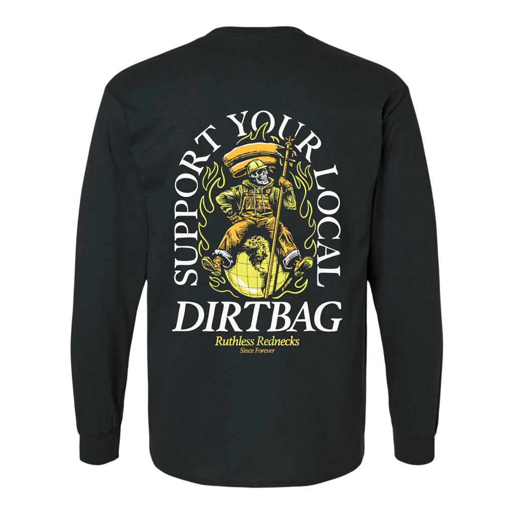 Ruthless Rednecks Dirtbag World Tour LS Shirt - Black