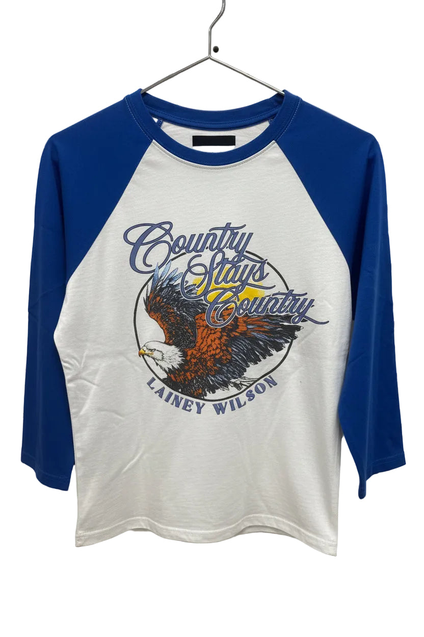 Wrangler Lainey Wilson Long Sleeve Country Baseball Tee Shirt- White