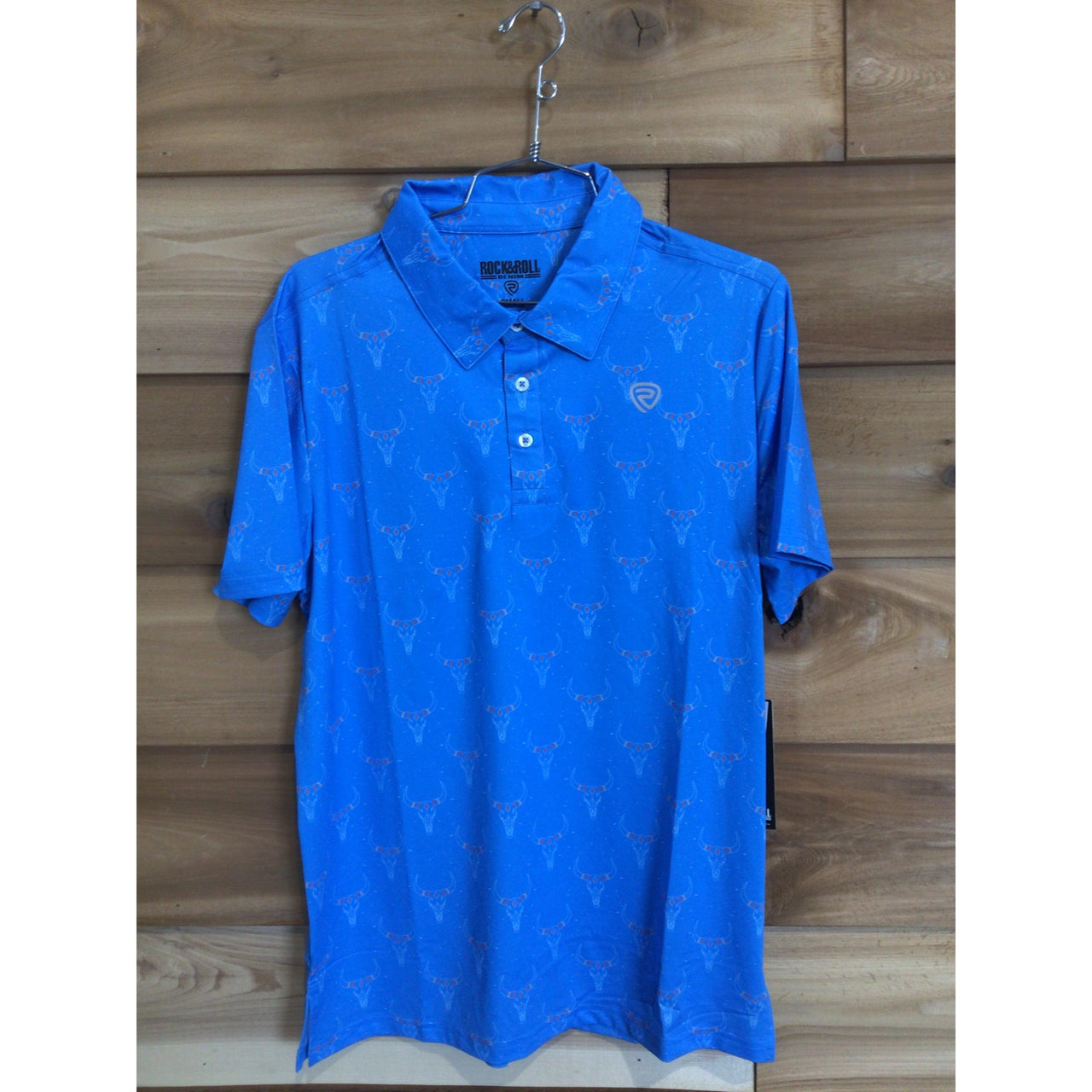 Rock & Roll Men's Skull  Printed Polo- Blue